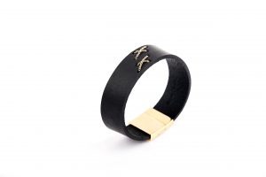 Bracelet cuir et chaînes plaquées or REF 0151